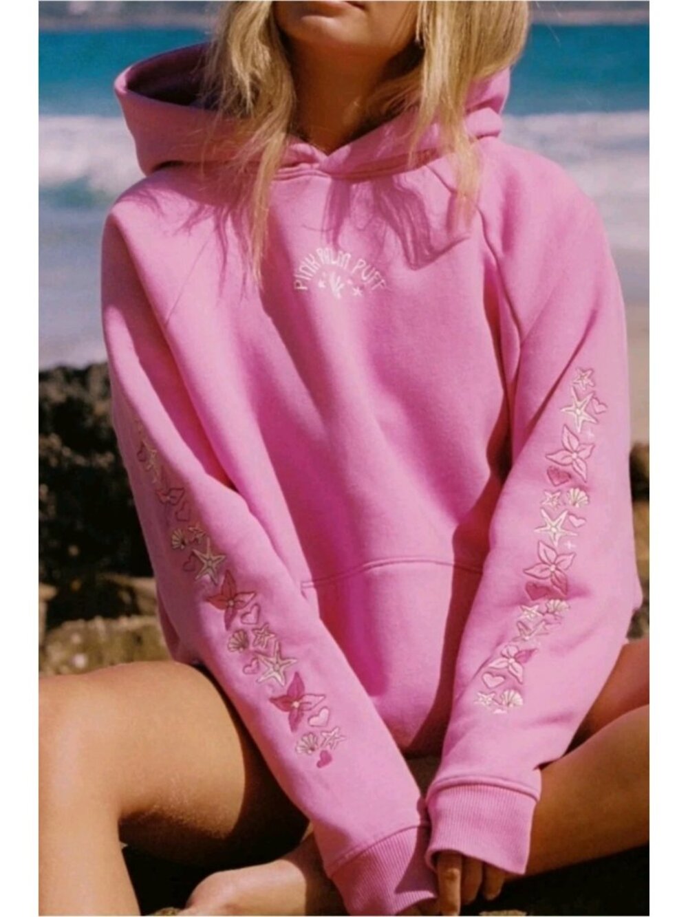 Pink Palm Puff Under The Sea Disney Ariel Pink Hoodie - Picture 5 of 11